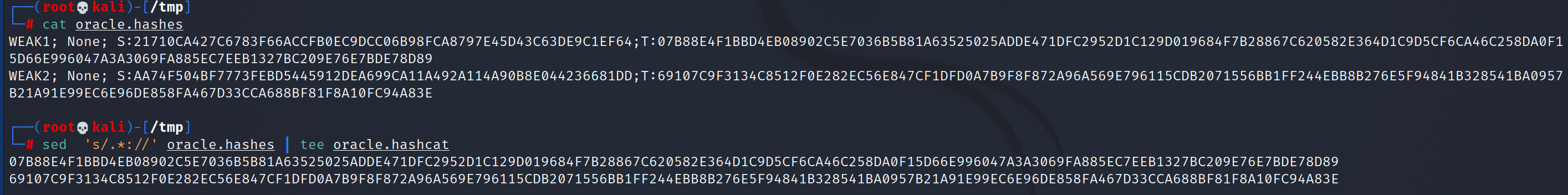 Oracle Hashes