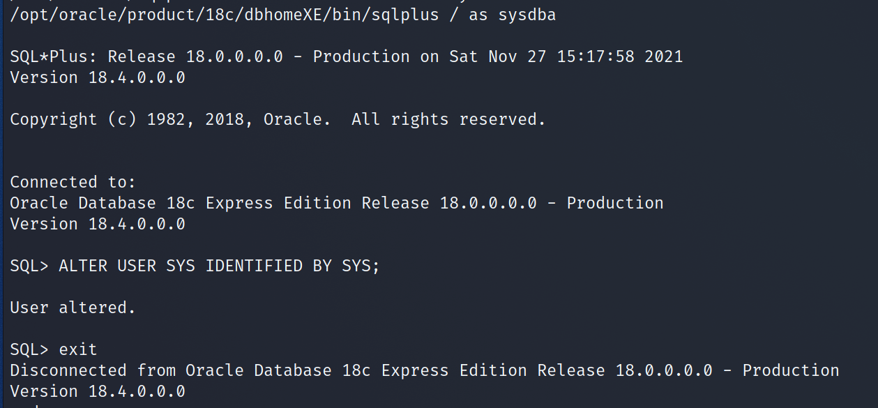 SYSDBA